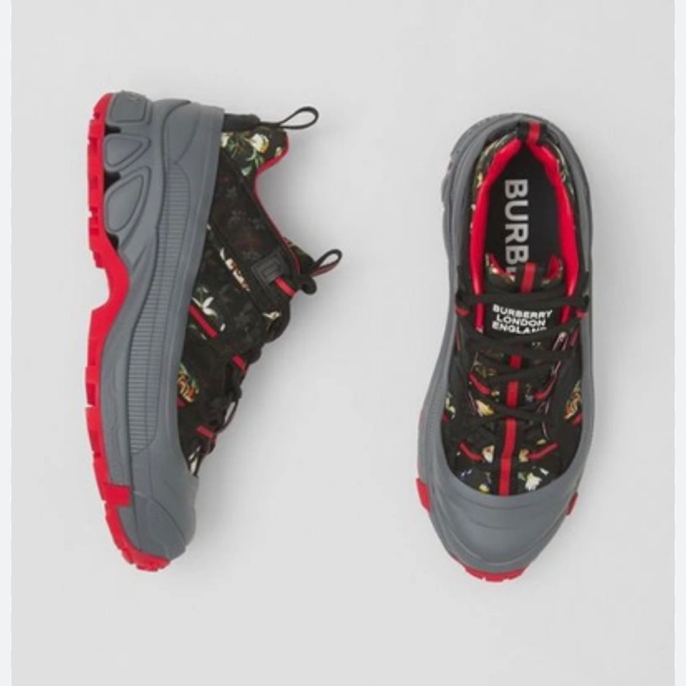 NWT Burberry Floral Print Nylon Arthur Sneakers  - multicolor size 36.5/6 US